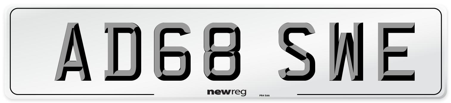 AD68 SWE Number Plate from New Reg